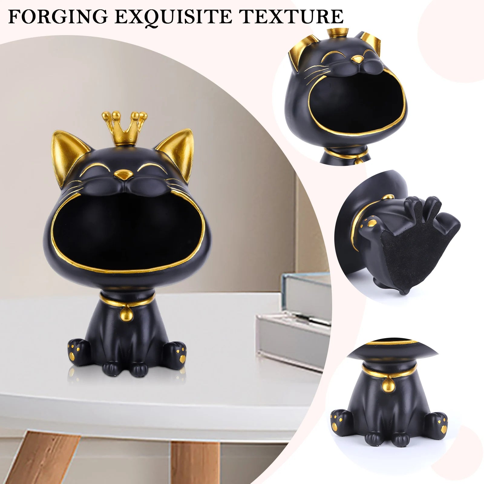 Resin Lucky Cat Storage Decor